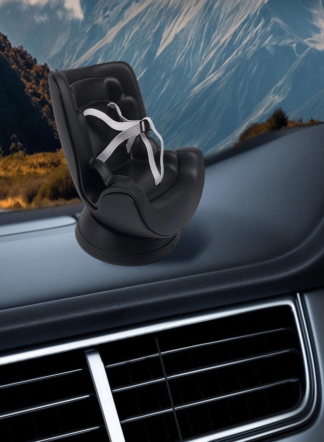 SARATA Black 17cm Dolls Car Seat with Universal Air Vent Clip & Desk Stand, Cute Stylish Decoration for Anime & Toy Collectors Doll Car Seat for 17cm Dolls (Black) - Image 3